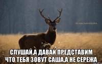  Слушай,а давай представим что тебя зовут саша,а не сережа