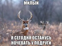 Милый Я сегодня останусь ночевать у подруги