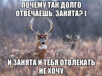 Почему так долго отвечаешь, занята? ( И занята и тебя отвлекать не хочу