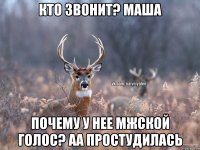 кто звонит? Маша почему у нее мжской голос? аа простудилась