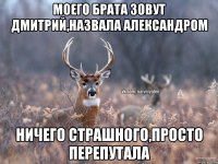 Моего брата зовут Дмитрий,назвала Александром ничего страшного,просто перепутала