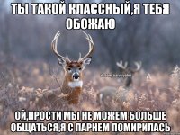 Ты такой классный,я тебя обожаю Ой,прости мы не можем больше общаться,я с парнем помирилась