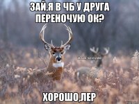 Зай,я в Чб у друга переночую ок? Хорошо,Лер