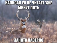 Написал ей не читает уже минут пять Занята наверно