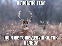 Я люблю тебя Но я же тоже девушка, так нельзя