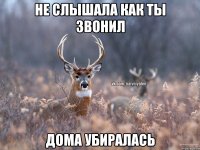 Не слышала как ты звонил Дома убиралась