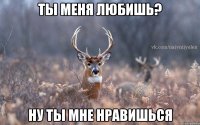 ты меня любишь? ну ты мне нравишься