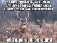 Уехала по делам на дачу к маме. Случайно в городе увидел как со своим другом катается на картинге Ничего, он же просто друг