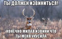 ТЫ должен извиниться! Конечно милая,извини,что ты меня укусила