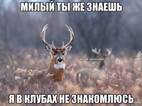 Милый ты же знаешь Я в клубах не знакомлюсь