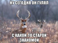 ну сегодня он гулял с какой-то старой знакомой