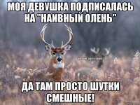 Моя девушка подписалась на "НАИВНЫЙ ОЛЕНЬ" Да там просто шутки смешные!