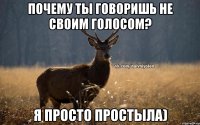 Почему ты говоришь не своим голосом? Я просто простыла)