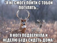 "Я не смогу пойти с тобой погулять... я ногу подвернула и неделю буду сидеть дома"