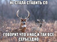 Не стала ставить СП Говорит что у нас и так все серьездно