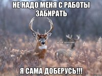 НЕ НАДО МЕНЯ С РАБОТЫ ЗАБИРАТЬ Я САМА ДОБЕРУСЬ!!!