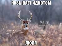 Называет идиотом Любя