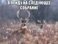 Я приду на следующее собрание 