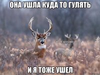 Она ушла куда то гулять и я тоже ушел