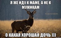 Я же иду к маме, а не к мужикам О какая хорошая дочь )))