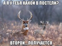 А Я У ТЕБЯ КАКОЙ В ПОСТЕЛИ? ВТОРОЙ....ПОЛУЧАЕТСЯ