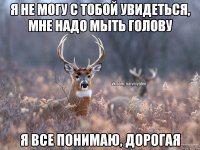 я не могу с тобой увидеться, мне надо мыть голову я все понимаю, дорогая