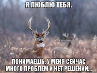 Я люблю тебя. Понимаешь, у меня сейчас много проблем и нет решений...