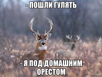 - пошли гулять - я под домашним орестом