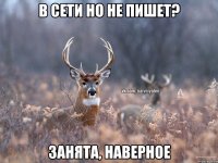 В сети но не пишет? Занята, наверное