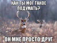 Как ты мог такое подумать? он мне просто друг