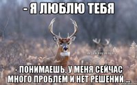 - Я люблю тебя - Понимаешь, у меня сейчас много проблем и нет решений ...