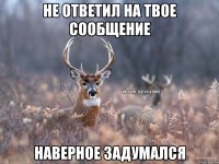 Не ответил на твое сообщение Наверное задумался