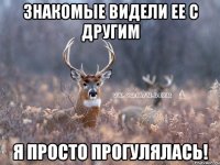 знакомые видели ее с другим я просто прогулялась!