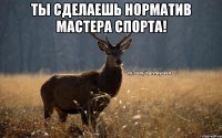 ты сделаешь норматив мастера спорта! 