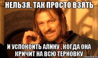 Нельзя, так просто взять И успокоить Алину , когда она кричит на всю Терновку