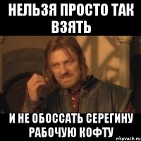 нельзя просто так взять и не обоссать серегину рабочую кофту