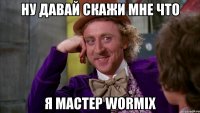 Ну давай скажи мне что я мастер Wormix