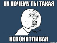 ну почему ты такая непонятливая