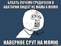 блеать почему груднчеки в аватарии пишут не мама а мямя наверное срут на мямю