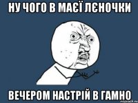 ну чого в маєї Лєночки вечером настрій в гамно