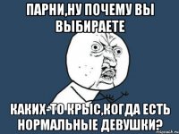 Парни,ну почему вы выбираете каких-то крыс,когда есть нормальные девушки?