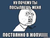 ну почему ты посылаешь меня постоЯнно в жопу(((((