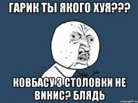 Гарик ты якого ХУЯ??? Ковбасу з столовки не винис? Блядь