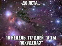 до лета... 16 недель, 117 дней. "А ты похудела?"