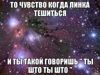 То чувство когда Линка тешиться И ты такой говоришь " ты што ты што "