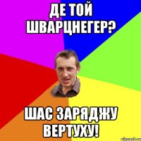 Де той Шварцнегер? Шас заряджу вертуху!