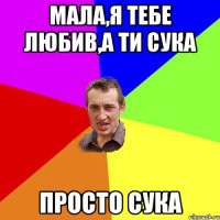 Мала,я тебе любив,а ти сука просто сука