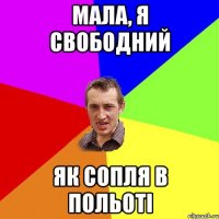 мала, я свободний як сопля в польоті