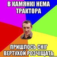 В камянкі нема трактора пришлось сніг вертухой розчіщать