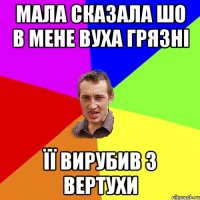 мала сказала шо в мене вуха грязні її вирубив з вертухи